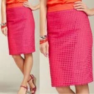 Talbots Neon Pink & Orange Pencil Skirt